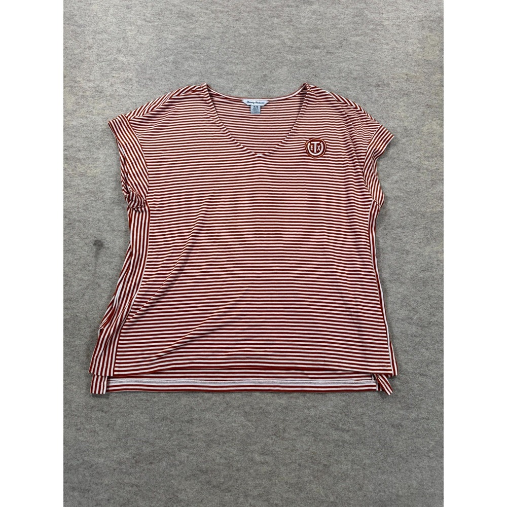 Tommy Bahama Texas Longhorns Shirt Womens Medium Red White Striped NCAA Top